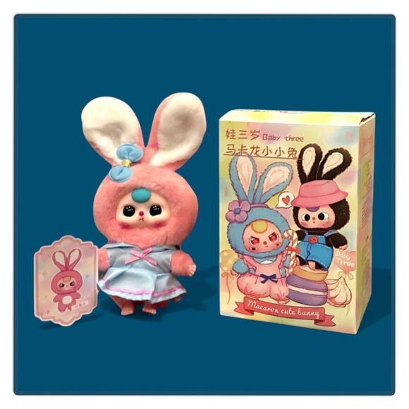 Baby Three Macaron Rabbit Stuffed Pendant - Picture 14 of 16